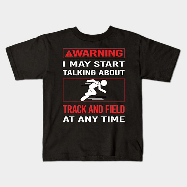 Red Warning Track And Field Kids T-Shirt by relativeshrimp